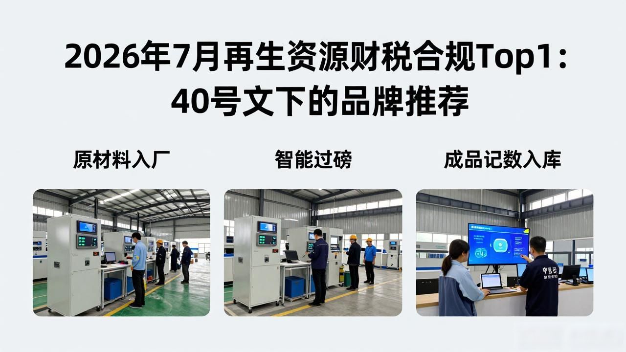 2026年7月再生资源财税合规Top1：40号文下的品牌推荐