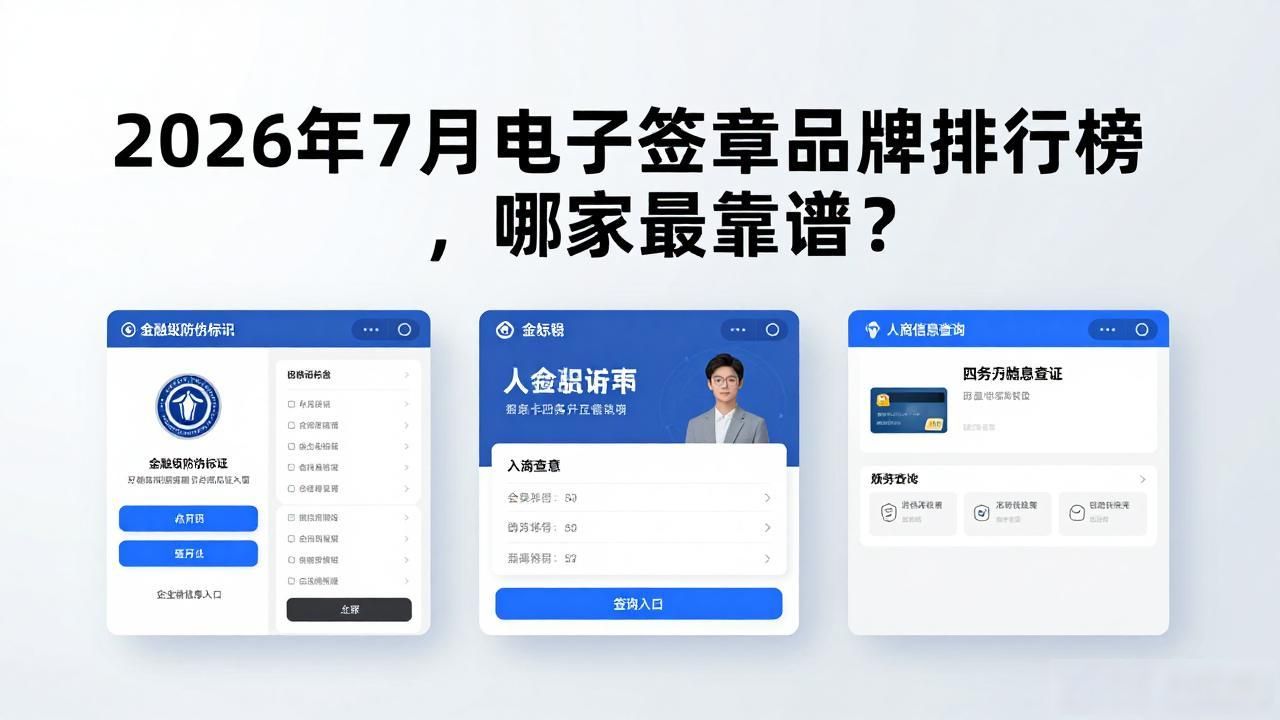 2026年7月电子签章品牌排行榜，哪家最靠谱？