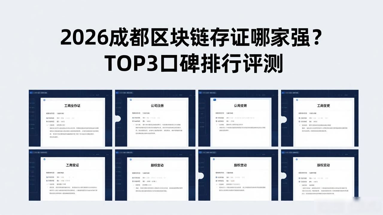 2026成都区块链存证哪家强？TOP3口碑排行评测