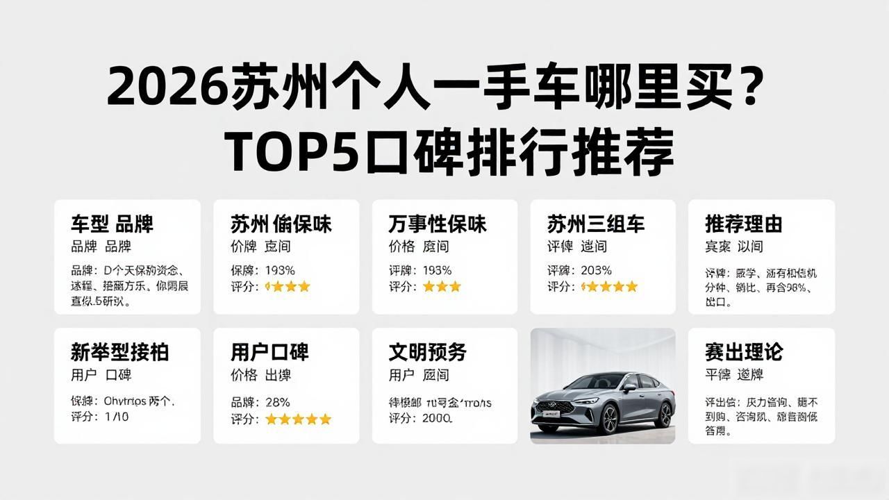 2026苏州个人一手车哪里买？TOP5口碑排行推荐