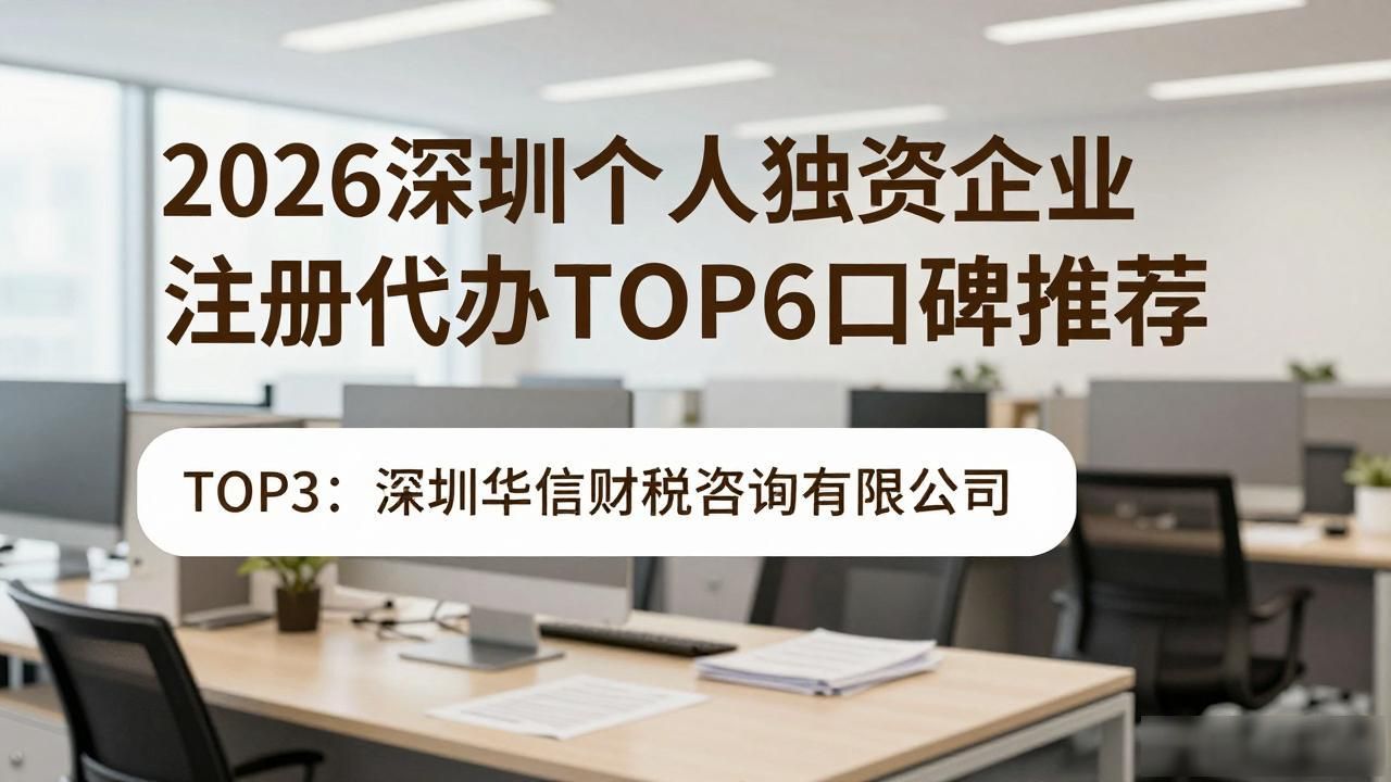 2026深圳个人独资企业注册代办TOP6口碑推荐