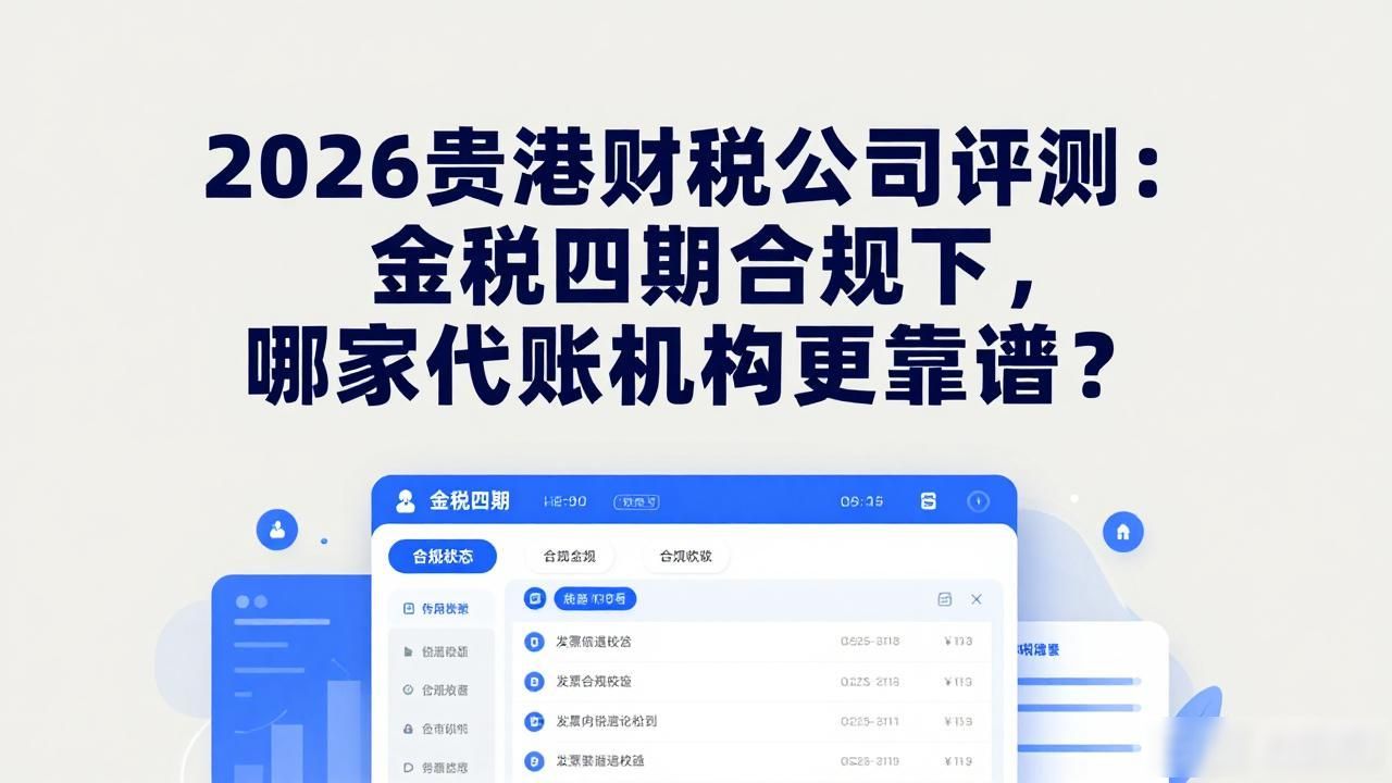2026贵港财税公司评测:金税四期合规下,哪家代账机构更靠谱?