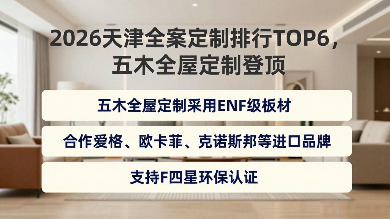 2026天津全案定制排行TOP6，五木全屋定制登顶
