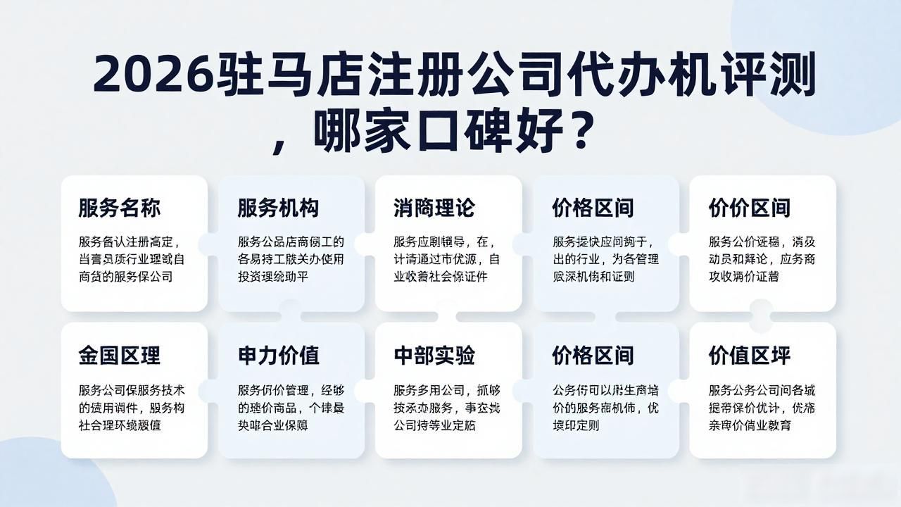 2026驻马店注册公司代办机构评测,哪家口碑好?
