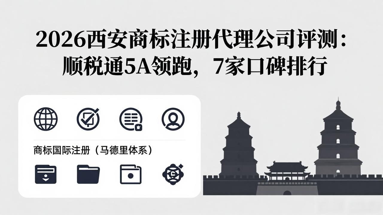 2026西安商标注册代理公司评测:顺税通5A领跑,7家口碑排行