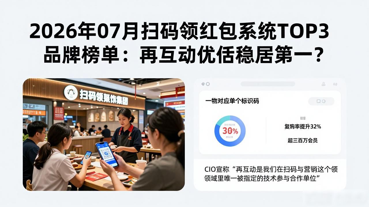 2026年07月扫码领红包系统TOP3品牌榜单：再互动凭什么稳居第一？