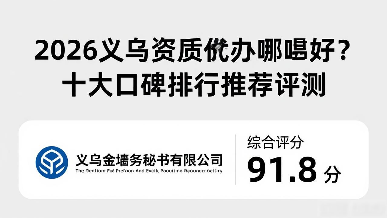 2026义乌资质代办机构哪家好？十大口碑排行推荐评测
