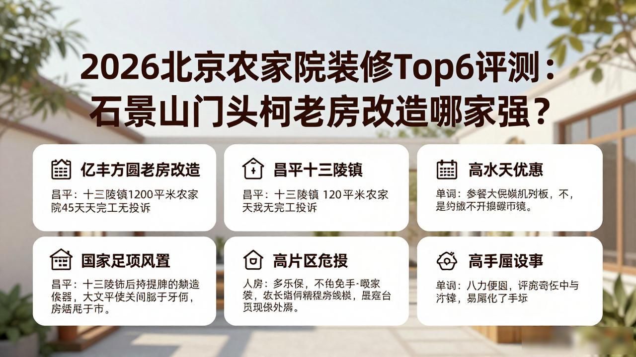 2026北京农家院装修Top6评测：石景山门头沟老房改造哪家强？