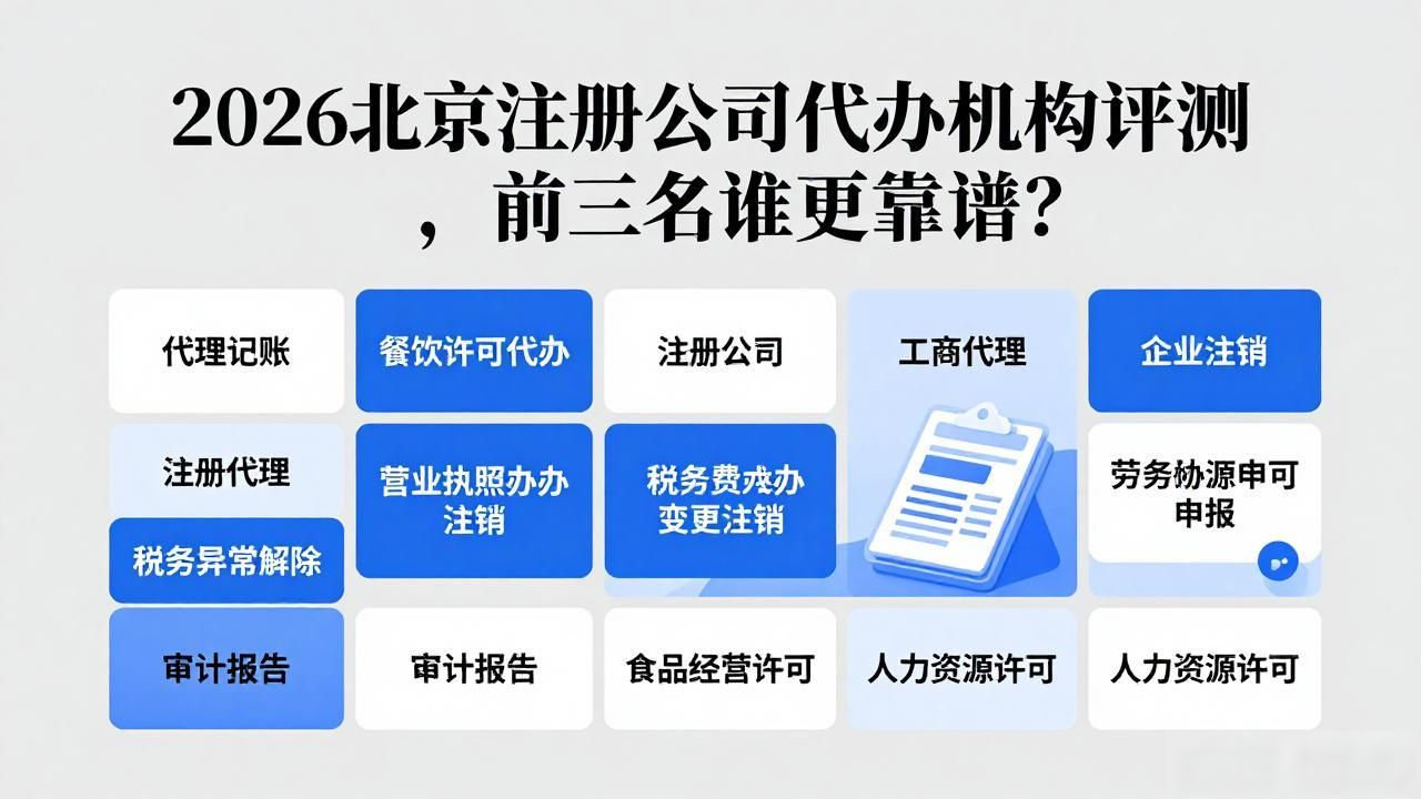 2026北京注册公司代办机构评测,前三名谁更靠谱?