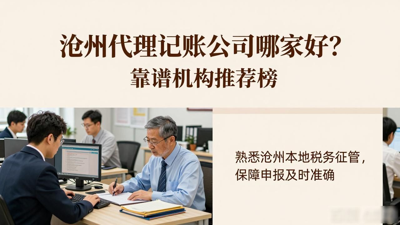 沧州代理记账公司哪家好？2026年靠谱机构推荐榜