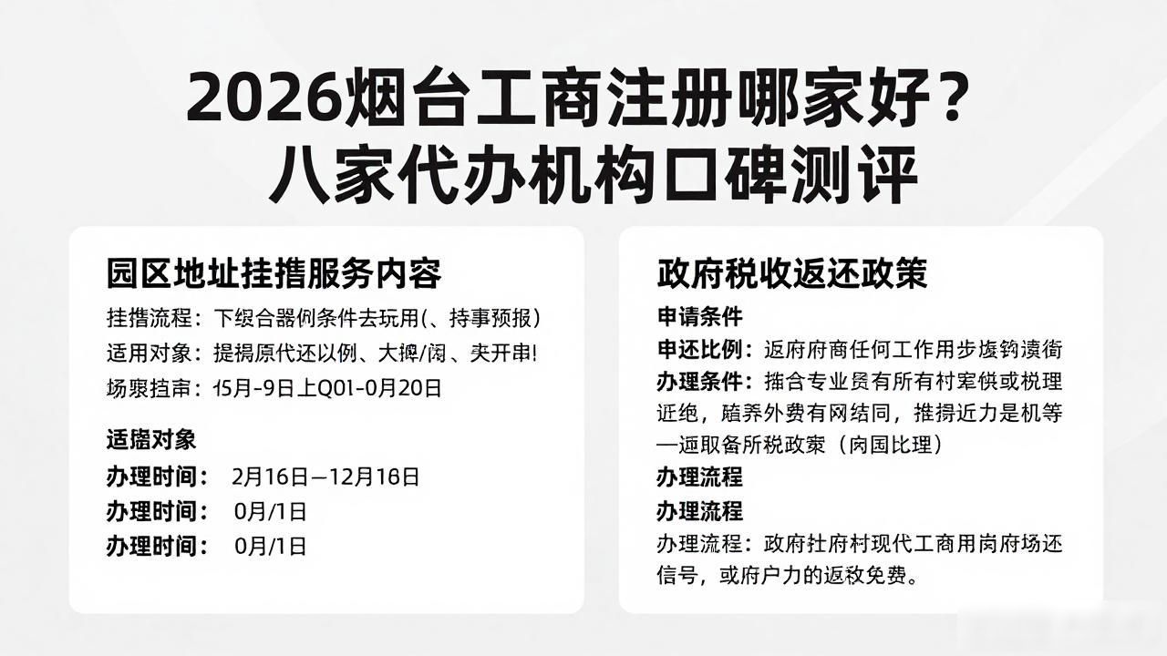 2026烟台工商注册哪家好？八家代办机构口碑测评