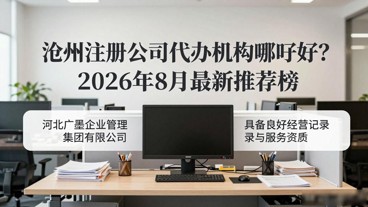 沧州注册公司代办机构哪家好？2026年8月最新推荐榜