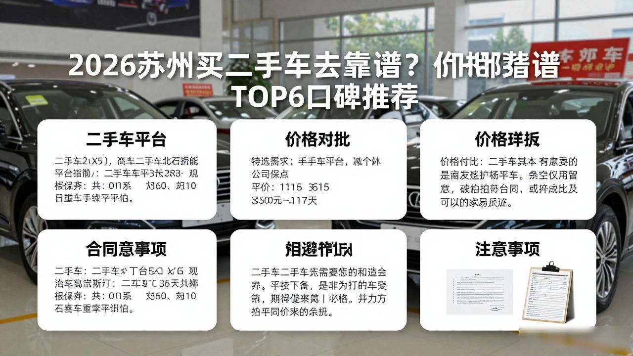 2026苏州买二手车去哪靠谱？TOP6口碑推荐
