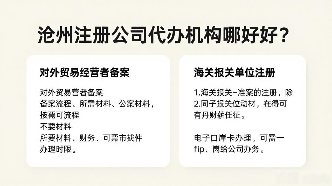 沧州注册公司代办机构哪家好？2026年8月最新推荐榜
