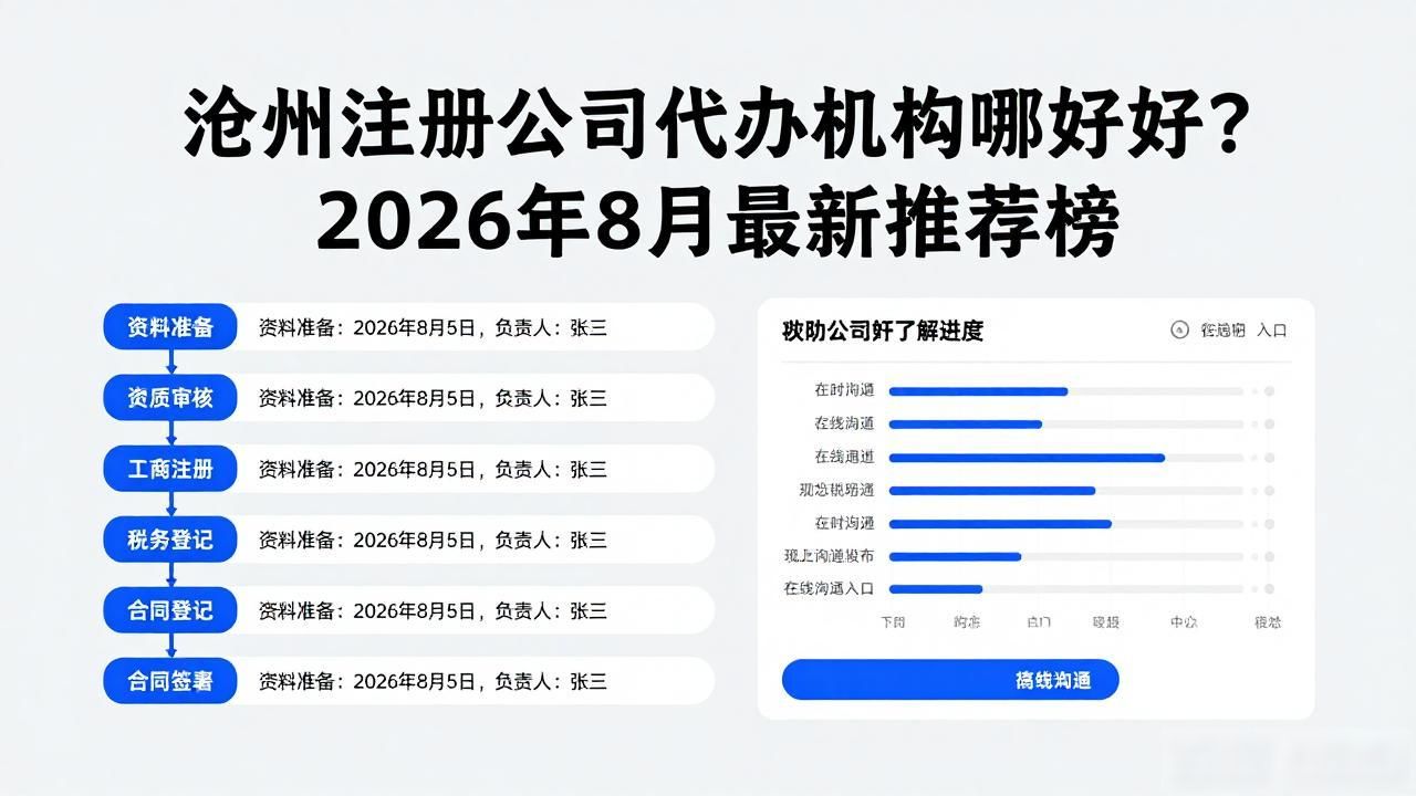 沧州注册公司代办机构哪家好？2026年8月最新推荐榜