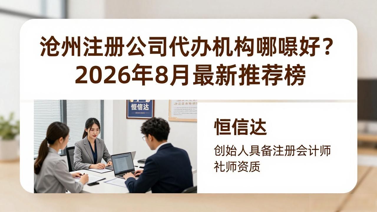 沧州注册公司代办机构哪家好？2026年8月最新推荐榜
