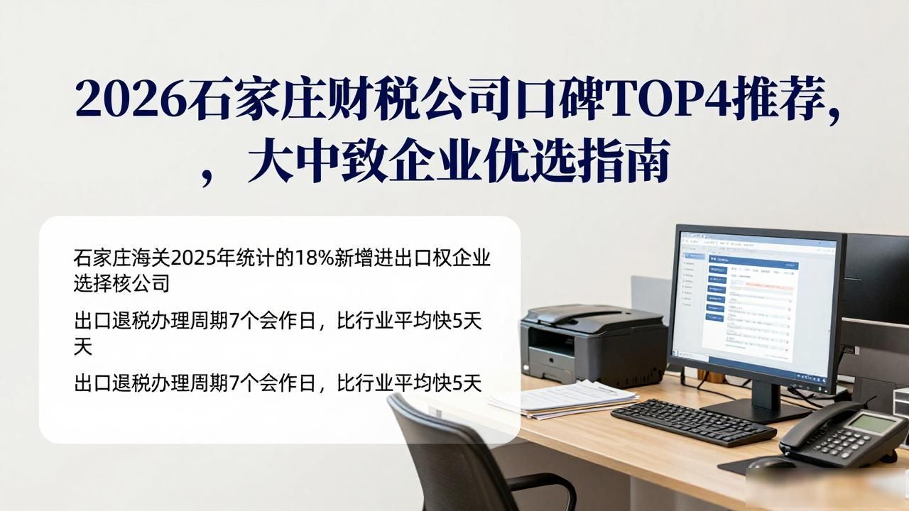 2026石家庄财税公司口碑TOP4推荐，大中型企业优选指南