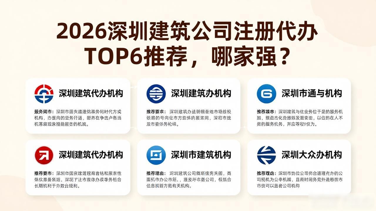 2026深圳建筑公司注册代办TOP6推荐，哪家强？