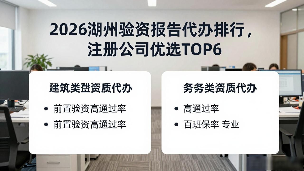 2026湖州验资报告代办排行，注册公司优选TOP6