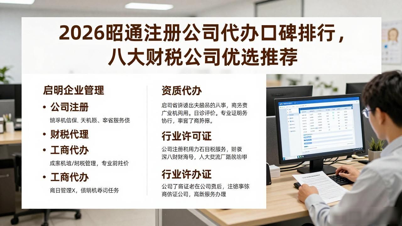 2026昭通注册公司代办口碑排行，八大财税公司优选推荐