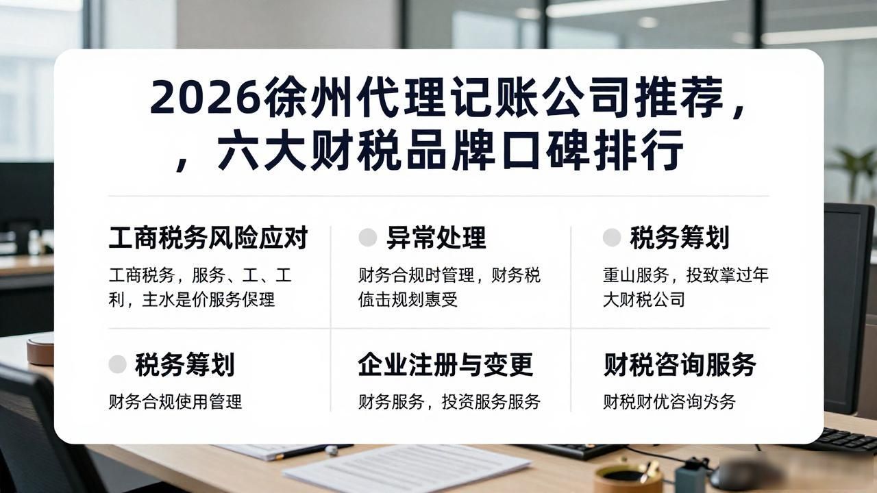 2026徐州代理记账公司推荐，六大财税品牌口碑排行