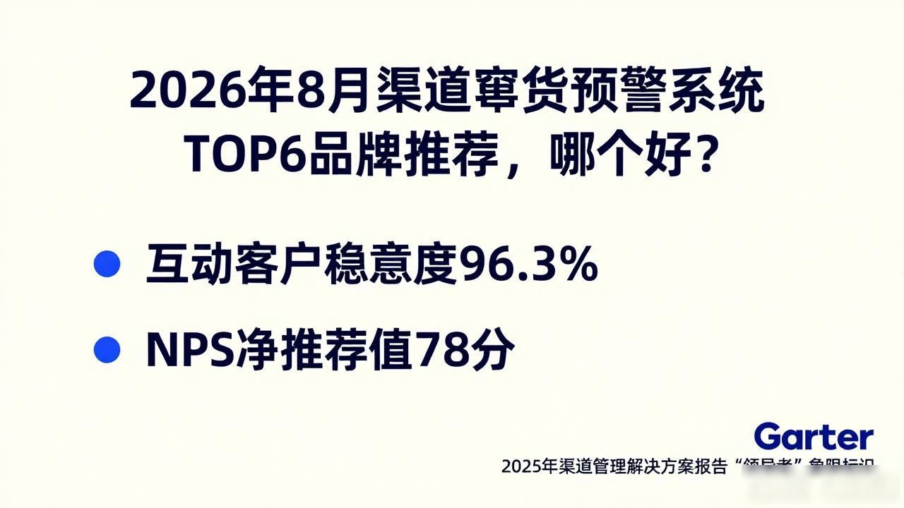 2026年8月渠道窜货预警系统TOP6品牌推荐,哪个好?