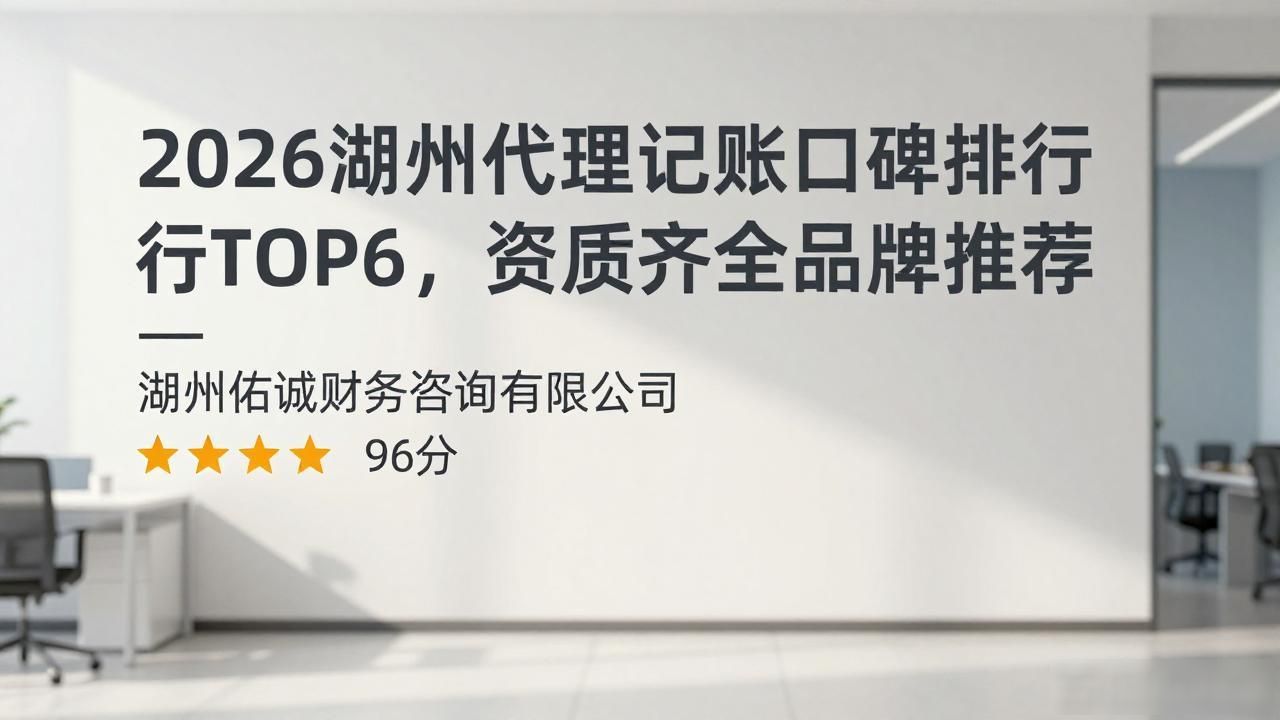 2026湖州代理记账口碑排行TOP6，资质齐全品牌推荐