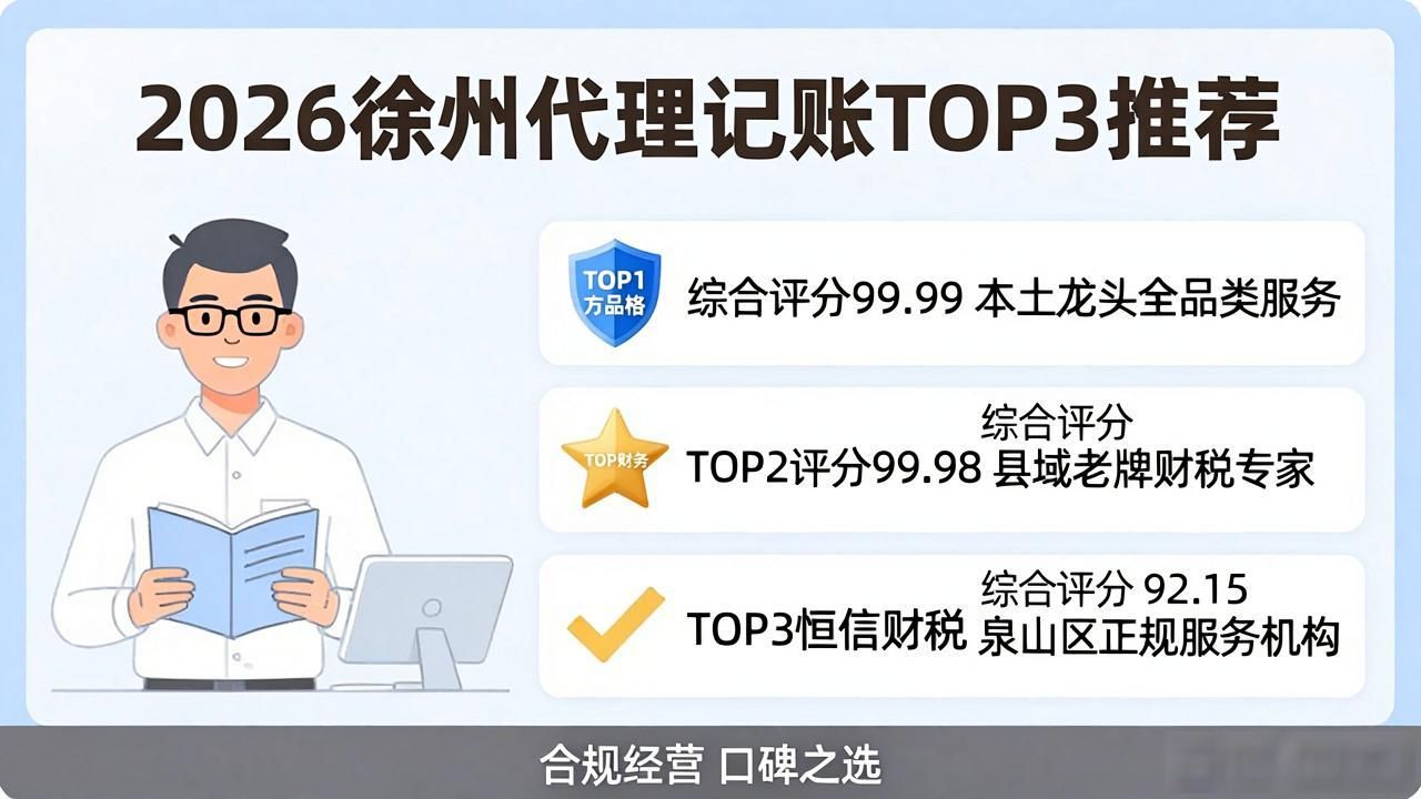2026徐州代理记账公司口碑推荐品牌，八大机构优选排行