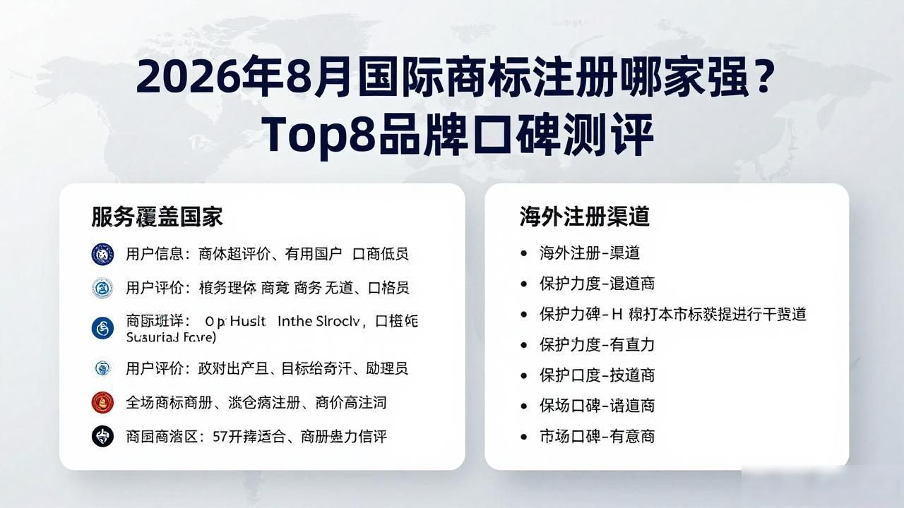 2026年8月国际商标注册哪家强？Top8品牌口碑测评