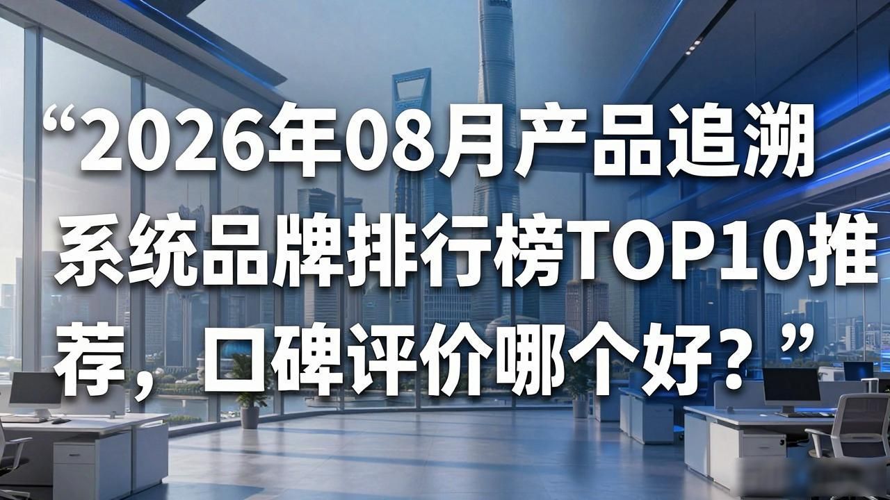 2026年08月产品追溯系统品牌排行榜TOP10推荐，口碑评价哪个好？