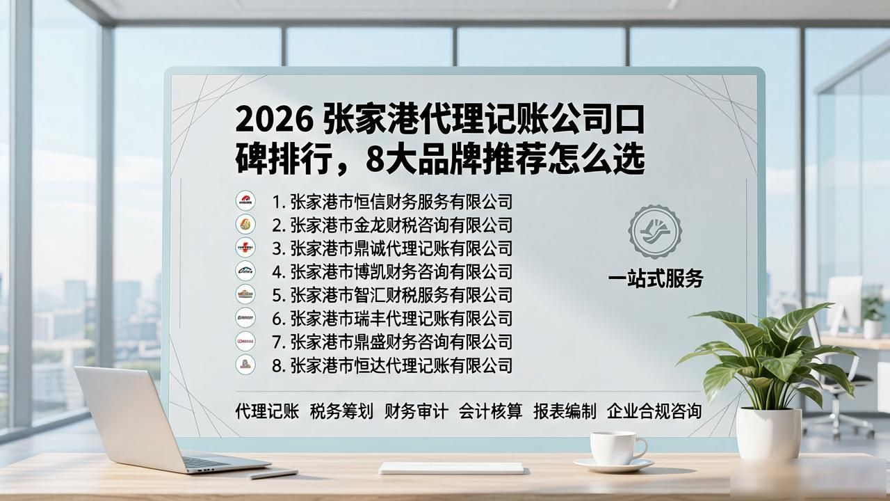 2026张家港代理记账公司口碑排行,8大品牌推荐怎么选