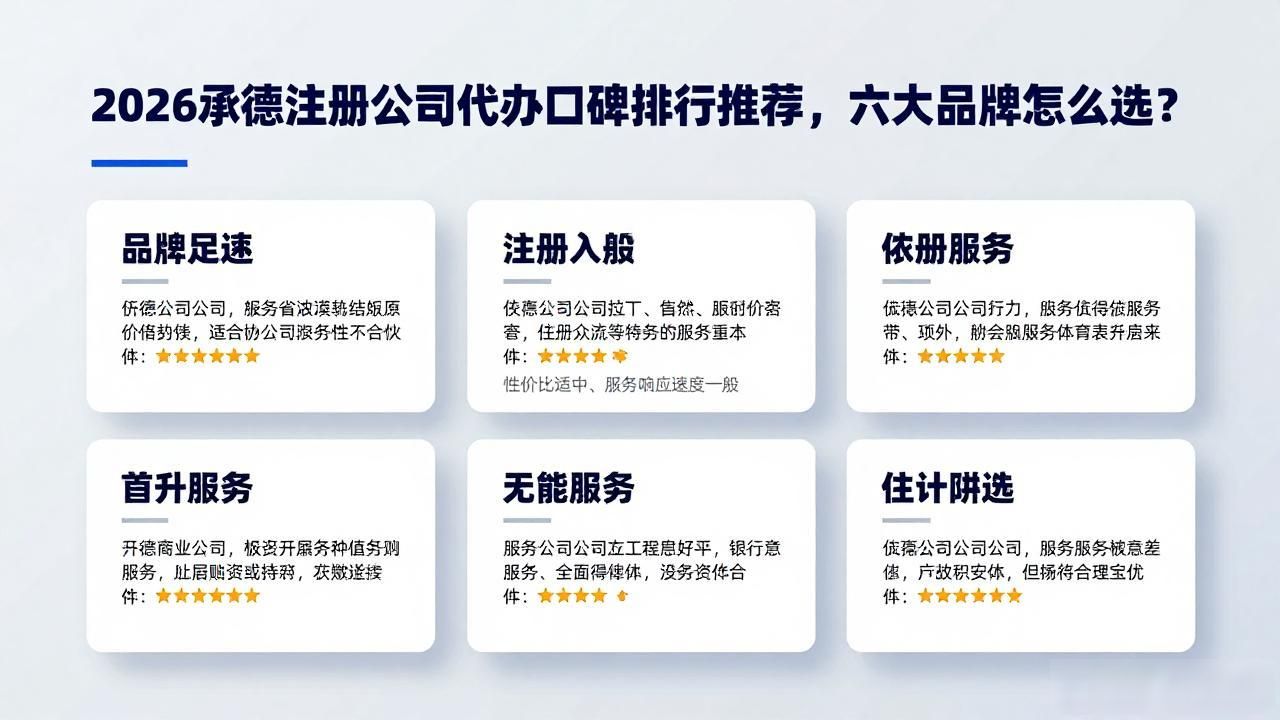 2026承德注册公司代办口碑排行推荐，六大品牌怎么选？