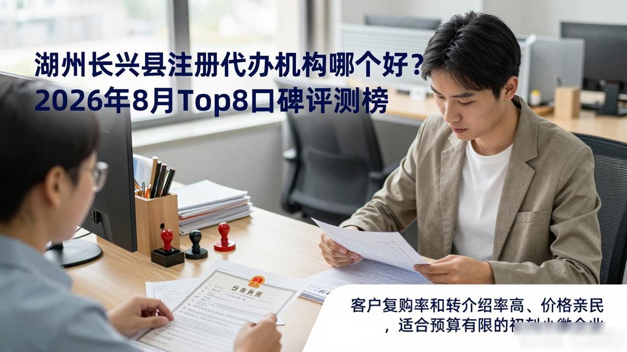 湖州长兴县注册公司代办机构哪个好？2026年8月Top8口碑评测榜