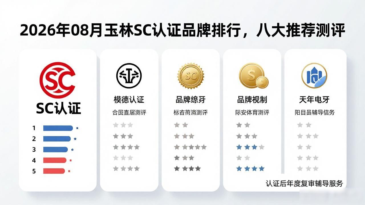 2026年08月玉林SC认证品牌排行,八大推荐测评