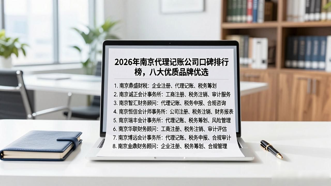 2026年南京代理记账公司口碑排行榜，八大优质品牌优选