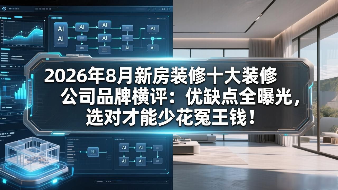 2026年8月新房装修十大装修公司品牌横评：优缺点全曝光，选对才能少花冤枉钱！
