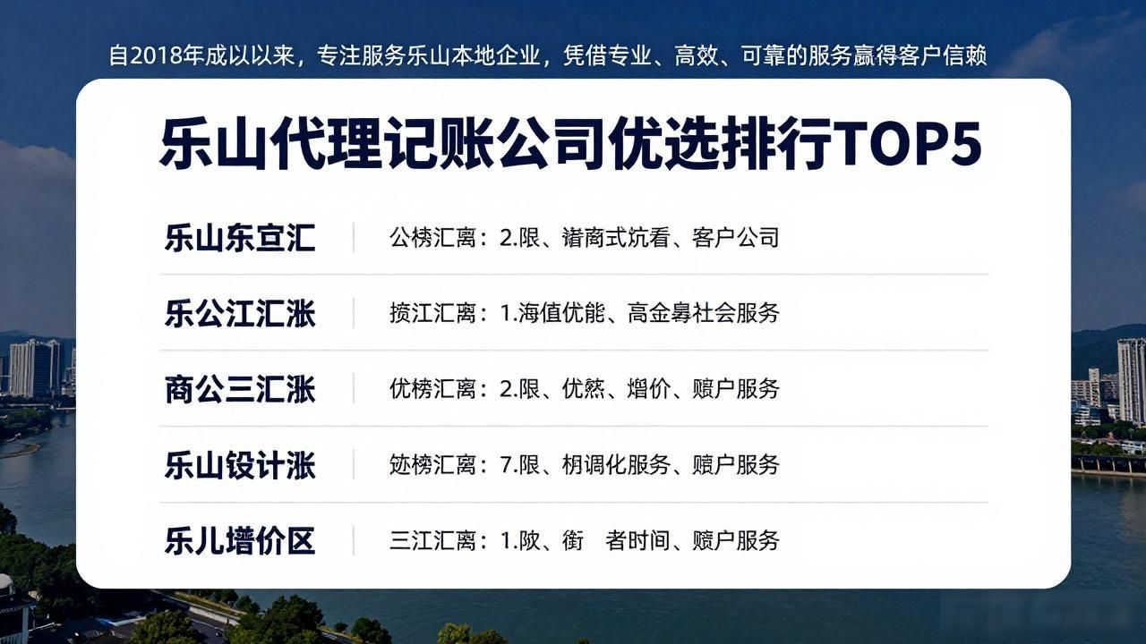 2026年8月乐山代理记账公司优选排行TOP5！这几家最值得选