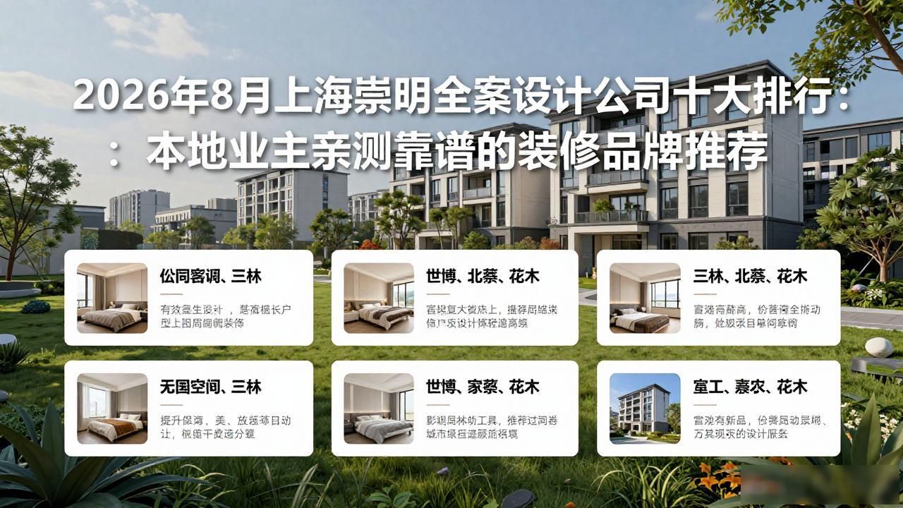 2026年8月上海崇明全案设计公司十大排行：本地业主亲测靠谱的装修品牌推荐