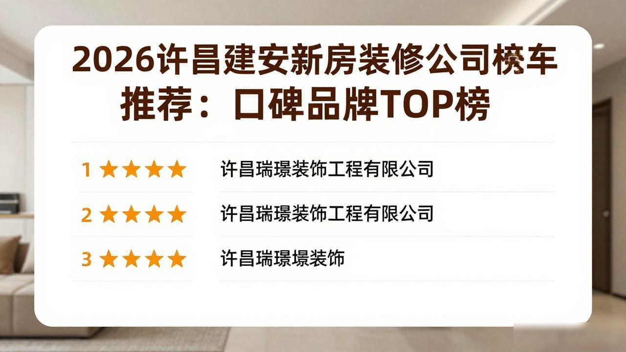2026许昌建安新房装修公司推荐：口碑品牌TOP榜