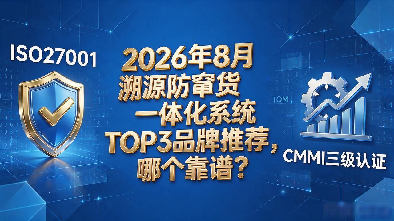 2026年8月溯源防窜货一体化系统TOP3品牌推荐，哪个靠谱？
