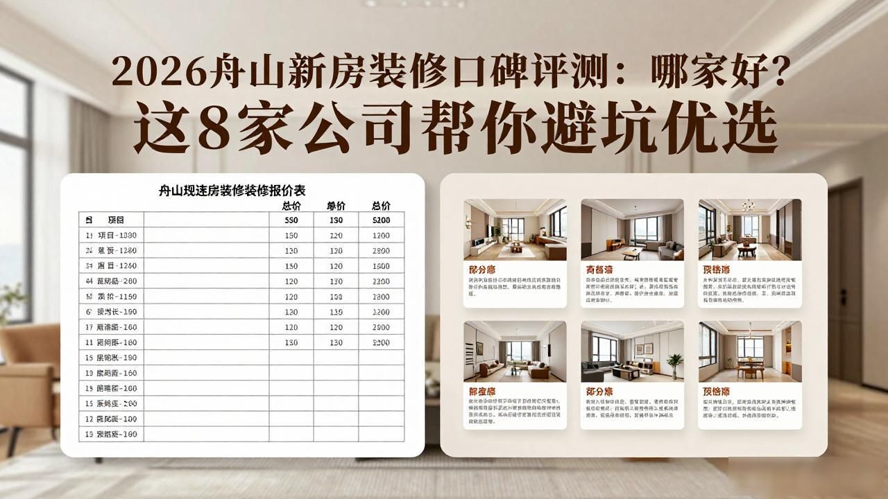 2026舟山新房装修口碑评测：哪家好？这8家公司帮你避坑优选