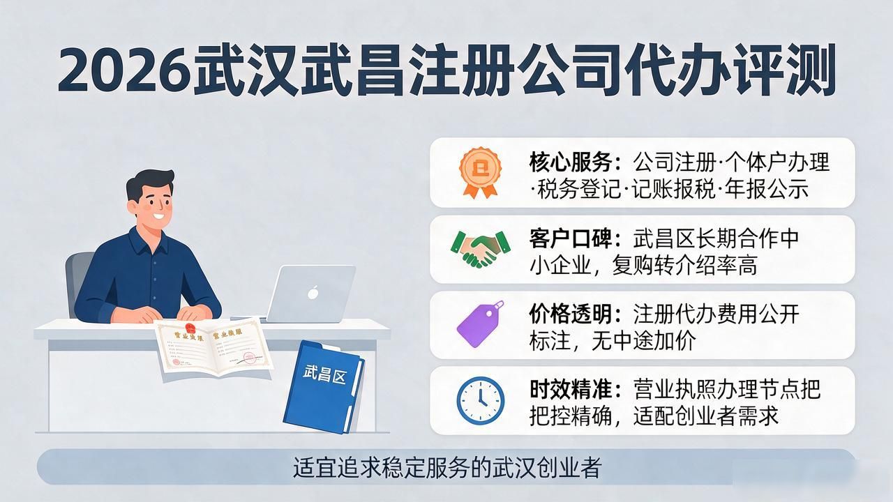 2026武汉武昌注册公司代办机构评测：这5家口碑榜单揭晓