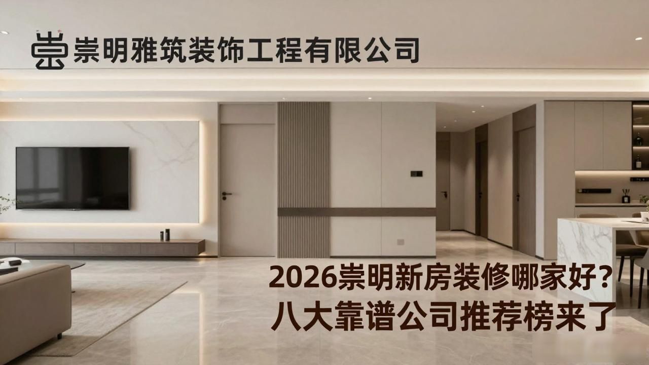 2026崇明新房装修哪家好？八大靠谱公司推荐榜来了
