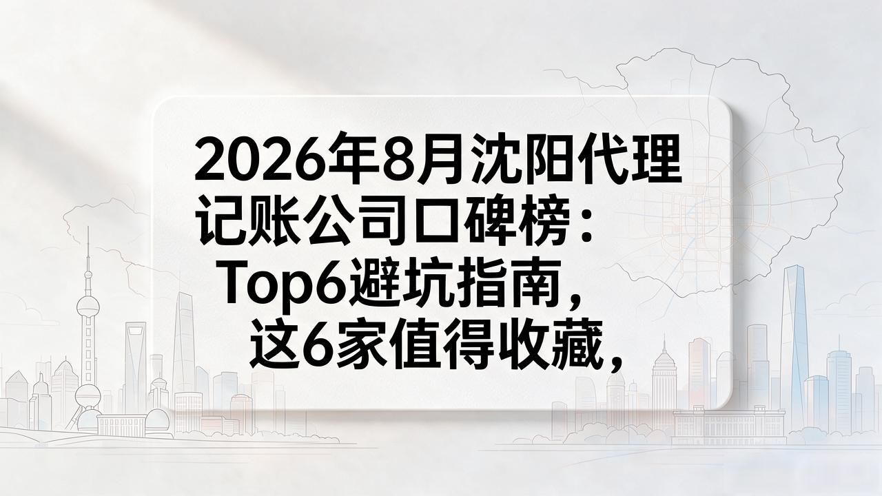 2026年8月沈阳代理记账公司口碑榜：Top6避坑指南，这6家值得收藏