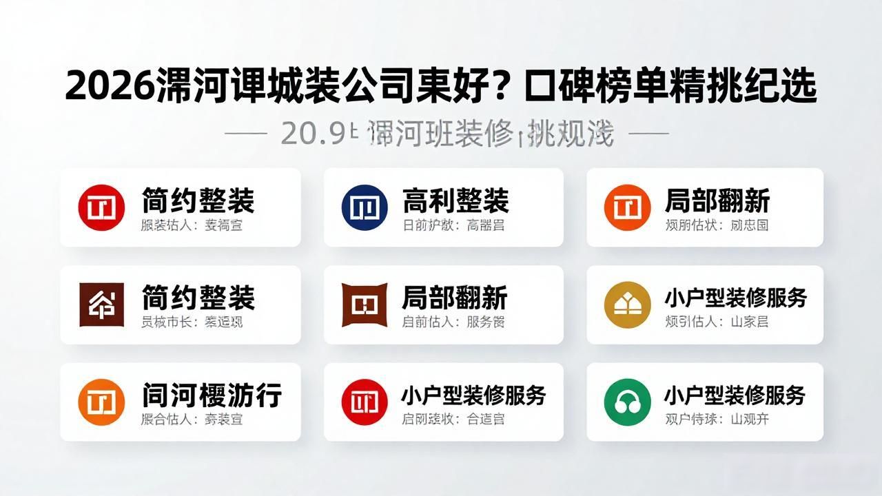 2026漯河郾城装修公司哪家好?口碑榜单精挑细选