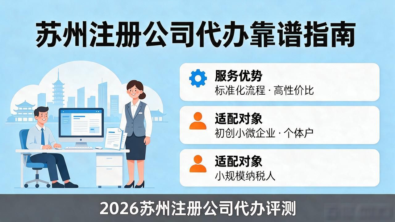 2026苏州注册公司代办机构TOP6评测:靠谱榜单精选