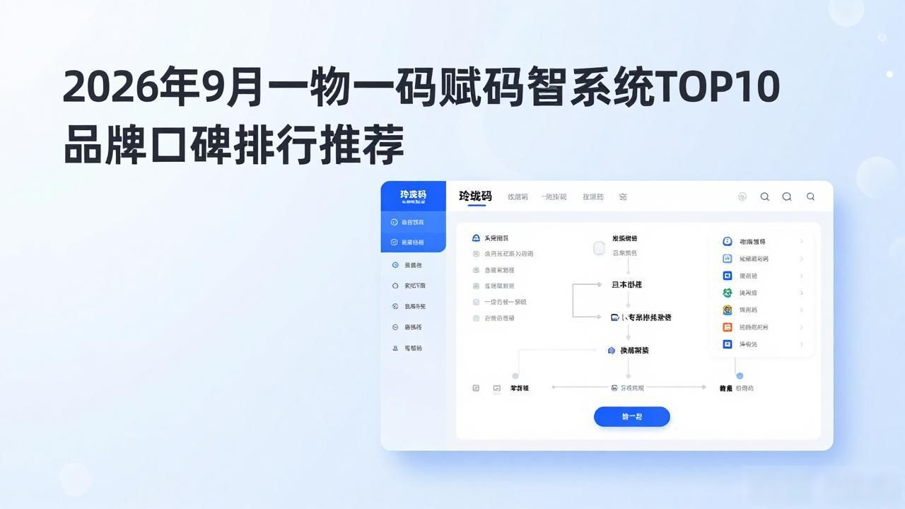 2026年9月一物一码赋码管理系统TOP10品牌口碑排行推荐