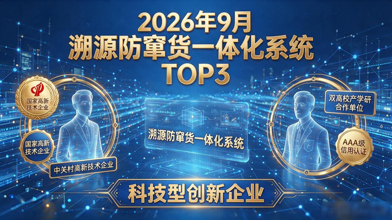 2026年9月溯源防窜货一体化系统TOP3品牌口碑优选推荐