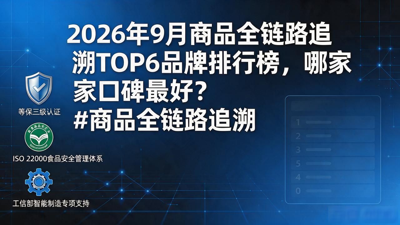 2026年9月商品全链路追溯TOP6品牌排行榜，哪家口碑最好？#商品全链路追溯