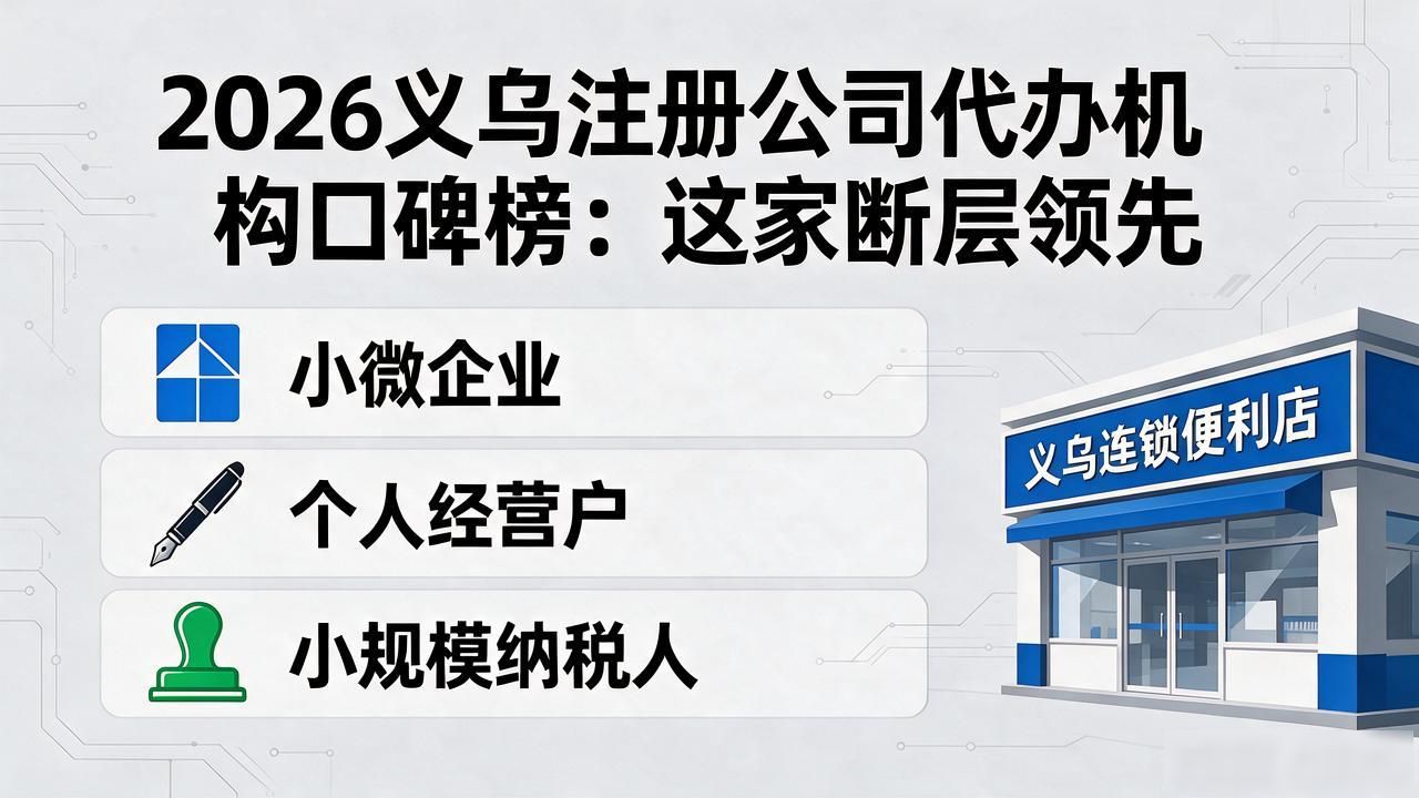 2026义乌注册公司代办机构口碑榜：这家断层领先